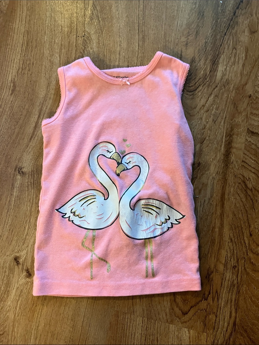 Flamingo graphic 4t carters pink sleeveless top